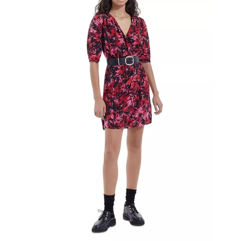 NWT | The Kooples Firework Printed Silk Faux Wrap| Sz 2